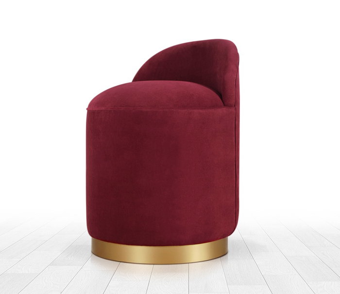 Atelier Del Sofa Puf de Terciopelo Rojo Claret Atelier Del Sofa Puf de Terciopelo Rojo Claret
